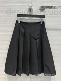 Skirts designer women's college style sweet girl high waist split pleated mid-length suit skirt G2RI
