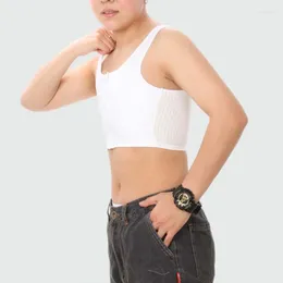 Kadın şekillendiricileri Kadınlar Erkekler Günlük Göğüs Düz Yelek Transseksüel Tomboy Top Nefes Alabilir Elastik Bağlayıcı Fermuarı Egzersiz İnce Fit Tank