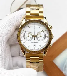 Nowe męskie zegarki luksusowe modne mody czarna tarcza z kalendarzem składane zapięcie mistrz kwarcowe mężczyzn Om Watch Relogio Masculino zegarki
