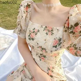 2023年のカジュアルドレス夏のドレス安いカジュアル女性のエレガントなシックなヴィンテージボーホーパーティーフォーマルオシプ韓国スタイルのビーチ長いソフトドレス。 W0315