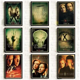 The X Files Tin Posters Alien UFO TV Series Retro Metal Tin Sign Movie Posters Wall Decorative Picture For Room Wall Stickers Art House Decor Tin Plaque Size 30X20CM