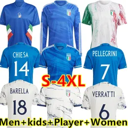 S-4XL 2023 italië voetbalshirts Speler versie Icon maglie da calcio Lange mouw TOTTI CHIESA Training Italia 23 24 keeper voetbal Shirt Heren kinderen dames uniform