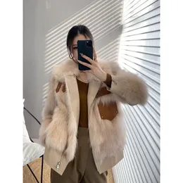 Women's Fur & Faux 2023 Fxfurs Fashion Imported Real Coat Female Haining And Leather Overcoat Young