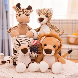 Cute Forest Animal Stuffed Toy Jungle Wedding Throw Children's Gift Claw Machine Doll Giraffe Lion Tiger Leopard