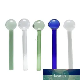 12cm 100pcs Colorful Pyrex Glass Oil Burner Pipe Tobcco Dry Herb Nails Water Hand Pipes Smoking Accessories Glass Tube Smoke Bong