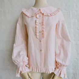 Women's Blouses Shirts Ruffled Lolita Blouse Long Sleeve Peter Pan Collar Shirt by Yilia 230314