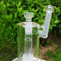 Bong in vetro da 8 pollici 18mm Giunto femmina Mobius Narghilè 5mm Spessore sidecar Tubi d'acqua Drum Perc Oil Dab Rigs Per tubi di fumo con logo MB01