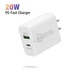 20w carregador rápido qc3.0 tipo C USB PD Charge da parede EU Adaptador de carregamento rápido para iPhone 13 12 Pro Max iZeso