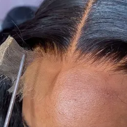 Prawdziwe szwajcarskie koronki czołowe 13x4 Brazylijskie koronkowe zamknięcie przednie głęboko faliste niewykrywalne skórę jak włosy wolne część Ultra cienkie niewidzialne ludzkie włosy jedwab prosto