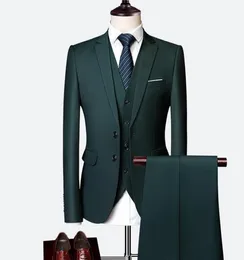 Classy Dark Green Wedding Tuxedos Suits Prabia Made Custom Made Groomsmen Prom Party Suits Kurtka