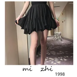 Faldas mini falda falda femenina plisada moda coreana cintura alta damas fondos verano 2023 volantes casuales una línea fortaleza