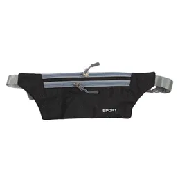 Midjesäckar unisex kör bum väska resa praktiskt vandring sport fanny pack bälte zip påse svart