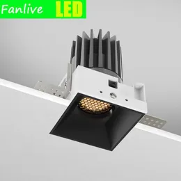 Downlight 10pc Colorful Square Incasso Trimless COB Led 9W 13W 220V High CRI 92 Faretti a soffitto Lampade per interni Foyer