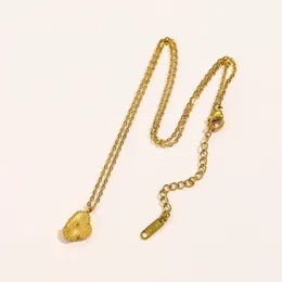 Lyxigt mode hänge halsband Populärt märke dam halsband 18k guldpläterad lång kedja designer smycken rostfritt stål premiumtillbehör par presentförpackning