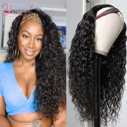 Lace Wigs YouSolo Hoofdband Human Hair Braziliaanse watergolf Zwarte vrouwen Krullen Hoogtepunt Glueless 230314