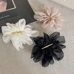 Frauen Chiffon Blume Haarnadel Hochzeit Braut Brautjungfer Haar Clip Tägliche Party Kopfbedeckung Mädchen Pferdeschwanz Clip Mode Haar Zubehör