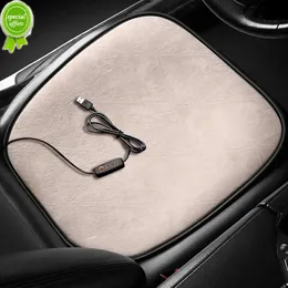 New Flocked Square Car Heating Cushion Anti-slip Warm Pad Office Home 1 Piece Car Heated Protector Autumn Winter USB Car Heating Mat