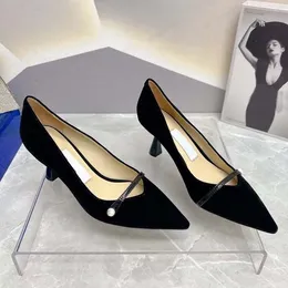 Latest Fashion Dress WomenShoes Top Velvet Women's Shoes Designer Pointed Platform 6.5CM High Heel Wedding Party Women's Shoes 34-40