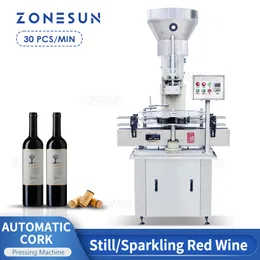 Zonesun ZS-DSJ2 Máquina de prensagem de cortiça para vedação ainda brilhando garrafas de vinho tinto de linha automática de embalagem de embalagem