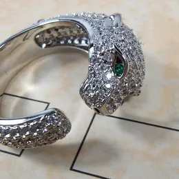Panthere Ring Big Man Designer Diamond Emerald Gold 도금 T0P 최고 카운터 품질 패션 클래식 스타일 기념일 선물 004