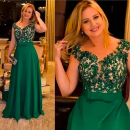 Mother Of the Bride Dress Formal Mother's Dresses New Custom Plus Size Zipper A Line O-Neck Elastic Satin Applique Beaded Lace Up Floor-Length Prom Party Gown