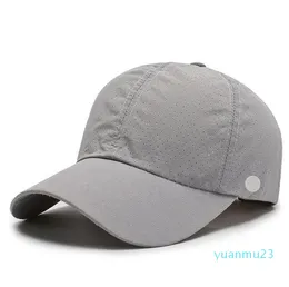 Ll snapbacks yoga chapéus de homens e femininos Caps de beisebol moda moda de tecido rápido Caps de chapéu de sol da praia Esportes ao ar livre Solid Solid Color Shade 33