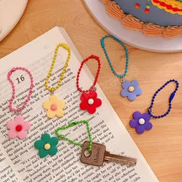 Cute Flower Pendant Keychain Sweet Japanese Style Decoration Girly Heart Style INS Cute Colored Flower Keychain Pendant