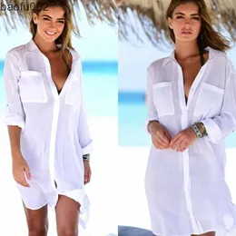 Casual Dresses Chiffon Beach Cover Up Saida de Praia Beach Dress 2020 Badkläder Kaftan Bikini Cover Up Bathing Suit Cover Ups Tunics W0315