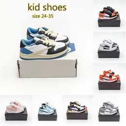 أحذية الأطفال 1S Low Basketball Shoes Jumpman 1 Baby Toddler Sneakers الأصلي المحطمة الخلفية المحطمة
