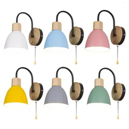 Lâmpadas de parede Modern simples arandela de lâmpada com luminárias de chave de corrente para leitura Decoração de entrada da sala de estudo da sala de estudo