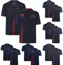 2023 F1メンズチームポロシャツTシャツフォーミュラ1レーシングスーツTシャツ1および11ドライバーファントップTシャツジャージーモトモーターサイクル服