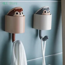 Hooks & Rails Creative Home Decor Cartoon Animal Squirrel Head Hiding Storage Bathroom Kitchen Hanging Hook Pasting Wall Children GiftHooks