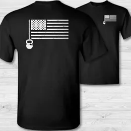 Men's T Shirts USA Flag T-Shirt American CWOD Kettlebell Trainer 2023 Short Sleeve O Neck Discal Men Print Fashion