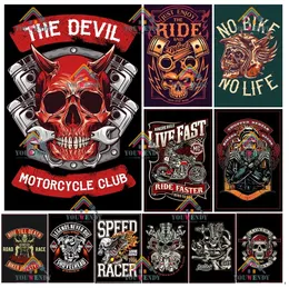 Motorcycle Retro Metal Painting Sign Poster Vintage Plaque Tin Sign Garage Club Home Wall Decor Plate Man Cave Workshop Decoration 30X20cm W03