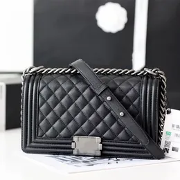 Designerska torba z klapką 25CM 10A lustrzana jakość luksusowa torebka skórzana torba na łańcuszku z pudełkiem C029