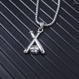 Colares pendentes Moda Moda Double Baseball Boutique Boutique Homens e mulheres Titanium Steel Aço inoxidável longa cadeia