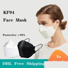 Stokta Diğer Ev Bahçesi Koruyucu Tek Kullanımlık Yüz Maskeleri 10 PCS/LOT 4Layer KF94 MASKE DHS Hızlı Teslimat Damlası Dh8yx