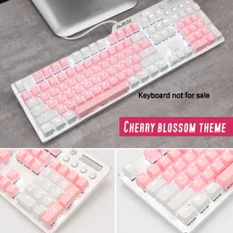 Najwyższe wydrukowane Cherry/Sky Temat 104 Keycaps klawisze Klawisze Zestaw klawiatury mechanicznej do gier mechanicznej klawiatury MX Keycaps