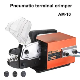 Máquina de ferramentas de crimpagem pneumática AM-10 Crimper Tool para tipos de terminais fracassando com 3 conjuntos de matrizes opcionais