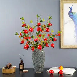 Dekorativa blommor konstgjorda granatäpple frukt 80 cm inomhus krukut dekoration skum bärpografi