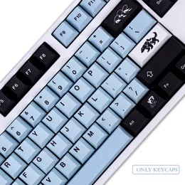 Klavyeler Mizu Su Büyük Set Kiraz Profili PBT KEYCAP BYE-SUB İngilizce Özel Kişilik Mekanik Klavye Oyunları için Key Kapaklar 61