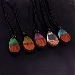 Pendant Necklaces Solid Wood Necklace / Sweater Ethnic Travel Jewelry Solidified Time Resin Handbag -5
