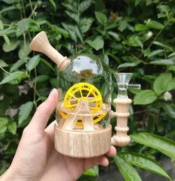 Hookahs 63 Inches Waterwheel Silicone Glass Bong with Percolator Fun Wheel Mini Bongs Dab Rig Oil Rigs 14Mm Glass Bowl3094366