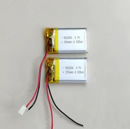 502030 3.7V Li Polymer Battery 250mAh litiumbatterier med skyddskort laddningsbart batteri för Bluetooth -headset GPS MP3 MP4