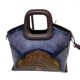 Borse da sera YourSeason Borsa a tracolla a spalla in rilievo fatta a mano in pelle vintage da donna Borsa versatile da donna di grande capacità