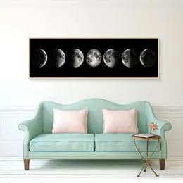 Home Decor Other Minimalist Moon Phases Canvas Painting Black And White Art Poster Graphic Large Wall Picture For Living Room Unframed