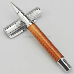 Fuliwen Metall Orange Kolfiber Ripple Barrel Roller Ball Kulspetspenna Professionell kontorspapper Skriva presenttillbehör