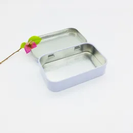 Skrzynki do przechowywania pojemniki rozmiar 95*60*21 mm małe blaszane pudełko prostokątne z podwójną białą kolorową powłoką Mint Tin Box