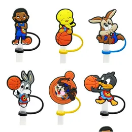 Trinkhalme Custom Space Jam Soft Sile St Toppers Zubehör Er Charms Wiederverwendbarer Spritzwassergeschützter Staubstecker Dekorativ 8 mm Party Dro Dhxjz