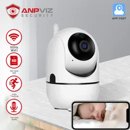 Monitores de bebê ANPVIZ 1080P Mini PTZ Câmera Wi -Fi Indoor Smart Baby Monitor Mini Suporte de câmera IP sem fio 5G Visualização automática de Wi -Fi Yiiot View 230314